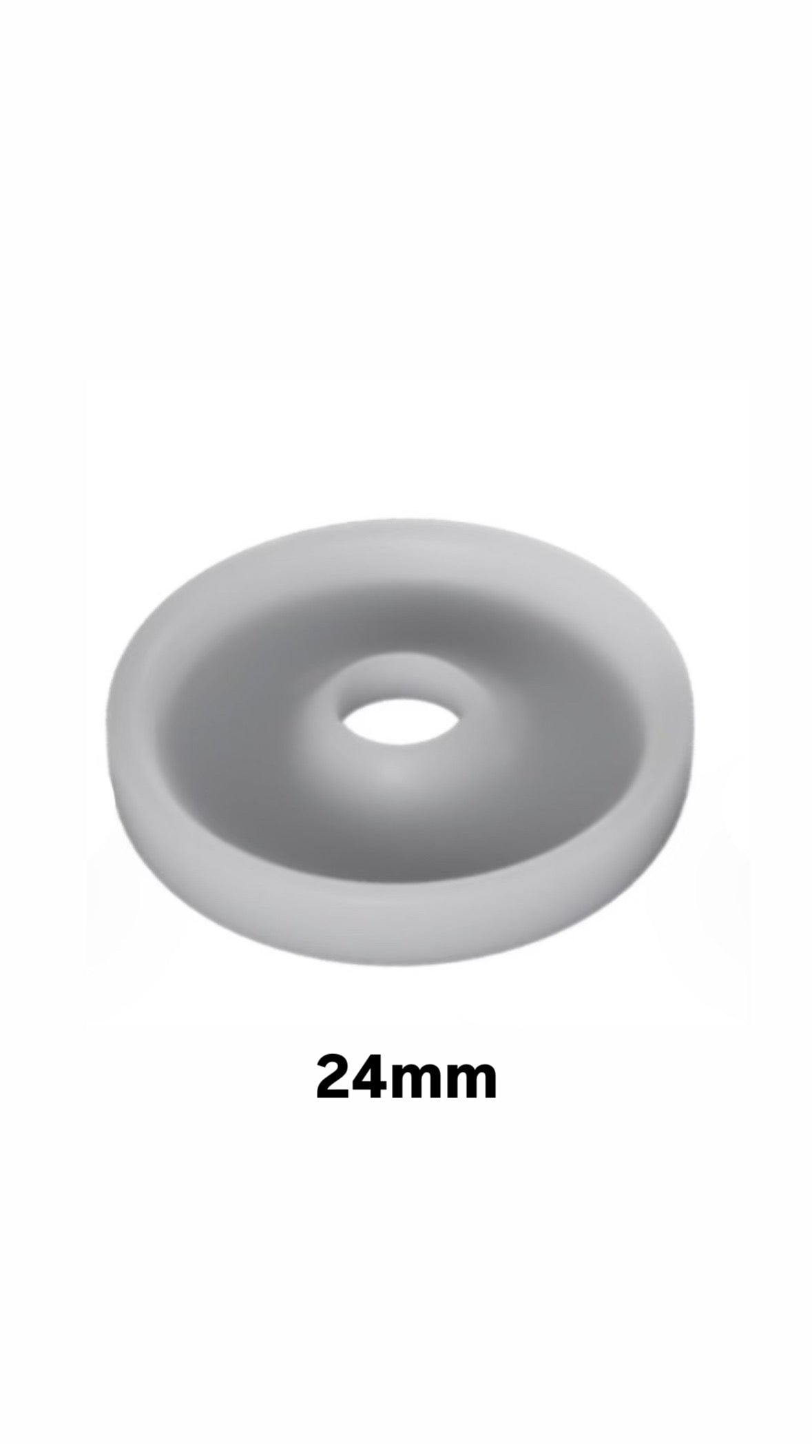 24mm urinary incontinence product component, smooth gray silicone ring for comfort and fit