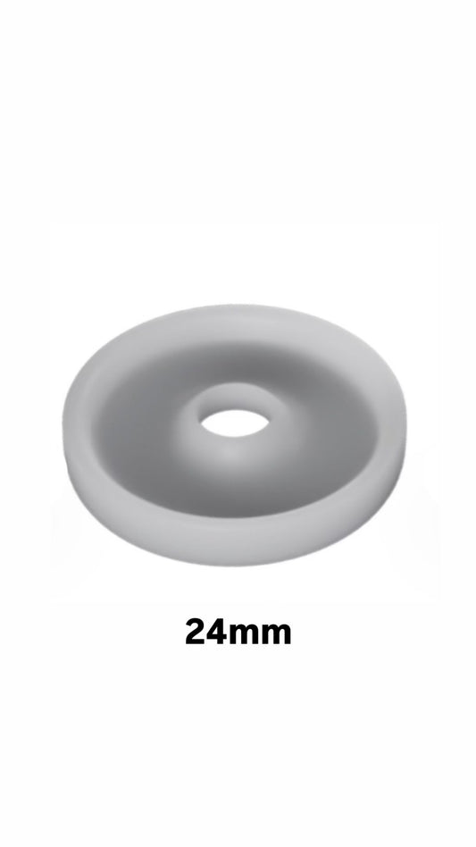 24mm urinary incontinence product component, smooth gray silicone ring for comfort and fit
