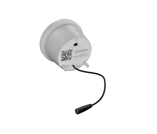White incontinence product with QR code and black cable for easy home use